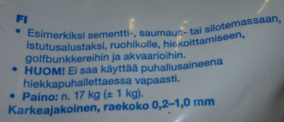 Hiekkapussin kyljestä